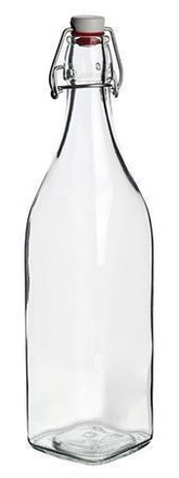 Papírenské zboží - Skleněná lahev s klipem, 1 l