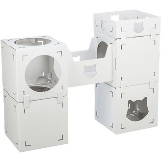 Papírenské zboží - CASA CARA kartonový nábytek pro kočky, 93 x 82 x 30,5 cm, nosnost 8 kg, bílá 