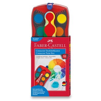 Papírenské zboží - Vodové barvy Faber-Castell Connector 12 barev, průměr 30 mm 125003
