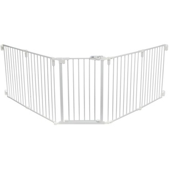 Papírenské zboží - Zábrana pro psy s dvířky, 5 dílů, 62.5-300 x 76.5 cm, lakovaný kov