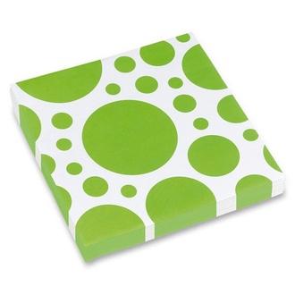 Papírenské zboží - Ubrousky Solid Color Dots zelené 20 ks