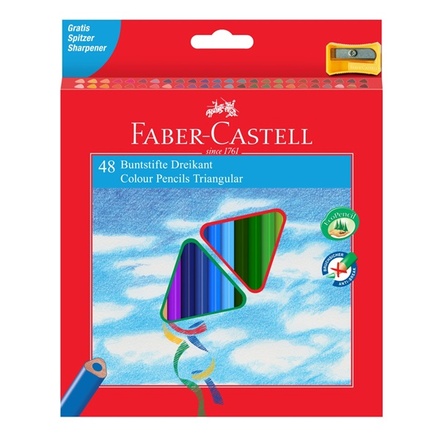 Papírenské zboží - Pastelky trojhranné, pap.krabička 48ks Faber Castell 120548