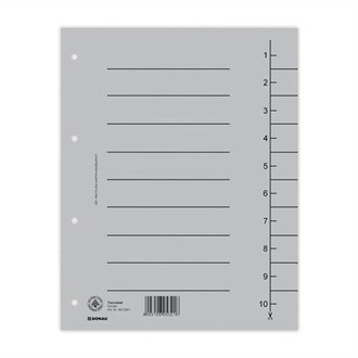 Papírenské zboží - Rozlišovače, šedé, karton, A4, DONAU