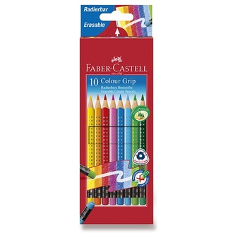 Papírenské zboží - Pastelky Faber-Castell 116613 Grip 2001 s barevnou pryží 10 barev