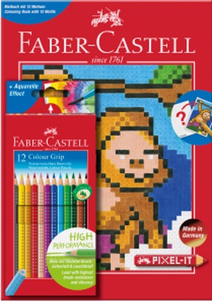 Papírenské zboží - Pastelka Grip 2001 Promo balení 12ks + Pixel omalovánky Faber Castell 201571