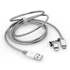 Papírenské zboží - USB kábel (2.0), USB A M - microUSB M + Apple Lightning M, 1m, 2 IN 1 strieborný, Verbatim, box, 48869, nastaviteľná koncovka Ligh