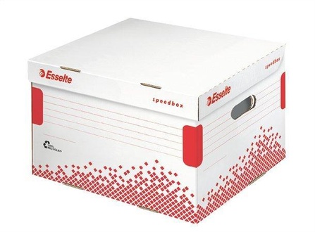 Papírenské zboží - Rychle-složitelný archivační kontejner s víkem Esselte Speedbox velikosti L, Bílá
