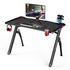 Papírenské zboží - ULTRADESK Herný stôl INVADER - BLACK, 120x64 cm, 75 cm, podsvietený, s XL podložkou pod myš, držiak slúchadiel aj nápojov