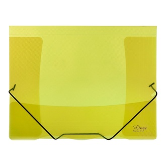 Papírenské zboží - Sloha s gumou průhledná Lines žlutá