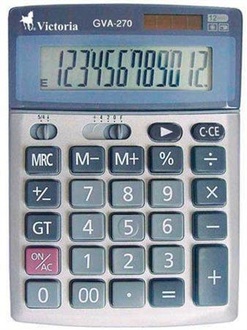 Papírenské zboží - Kalkulačka, stolní, 12místný displej, VICTORIA "GVA-270"