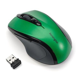Papírenské zboží - Myš "Pro Fit", zelená, bezdrátová, optická, velikost střední, USB, KENSINGTON
