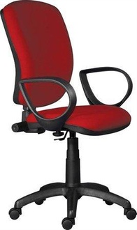 Papírenské zboží - Kancelářská židle, textilní, černá základna, "Nuvola", červená