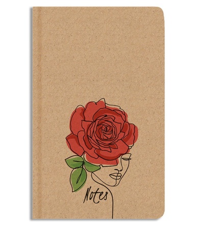 Papírenské zboží - Notes linkovaný - A5 - kraft - Růže