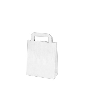 Papírenské zboží - Papírové tašky 18+8 x 22 cm bílá [250 ks]