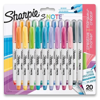 Papírenské zboží - Popisovač Sharpie S-Note 20 barev
