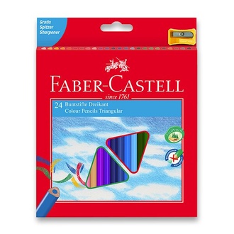 Papírenské zboží - Pastelky Faber-Castell 120524 trojhranné 24 barev + ořezávátko