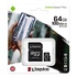 Papírenské zboží - Kingston pamäťová karta Canvas Select Plus, 64GB, micro SDXC, SDCS2/64GB, UHS-I U1 (Class 10), s adaptérom, A1