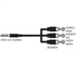 Papírenské zboží - Audio kábel Jack (3,5mm) M - 3xx CINCH M, 1.5m, 4-pólovy jack 90&deg*, čierna, Logo, blister