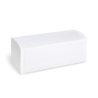 Papírenské zboží - Papírový ručník ZZ skládaný V 2vrstvý bílý 24 x 21 cm [3000 ks]