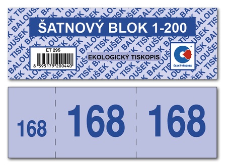 Papírenské zboží - Šatnové bloky 1 - 200 čísel ET295