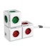 Papírenské zboží - Rozbočovacia zásuvka 240V, CEE7 (vidlica)-POWERCUBE, 0.1m, ORIGINAL, červená, POWERCUBE, 5 zásuviek, detská poistka