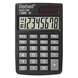 Papírenské zboží - Rebell Kalkulačka RE-SHC108 BX, RE-SHC100N BX, černá, kapesní, osmimístná