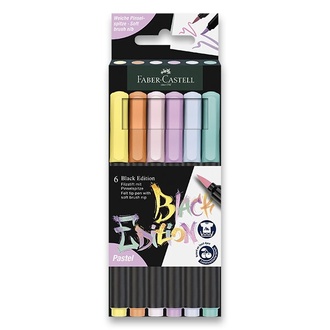 Papírenské zboží - Fixy Faber-Castell Black Edition Brush 6 barev, pastel