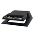 Papírenské zboží - Podstavec pod monitor, so zásuvkou na kancelárske potreby, čierny, plast, 23 kg nosnosť, L