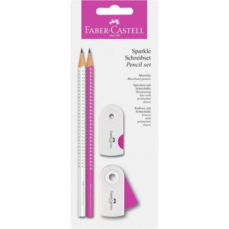 Papírenské zboží - Grafitová tužka Sparkle BL 2ks+ příslušenství, pink/bílá Faber Castell 218487