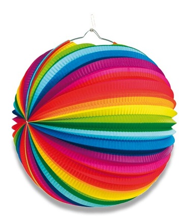 Papírenské zboží - Papírový lampion Rainbow průměr 25 cm