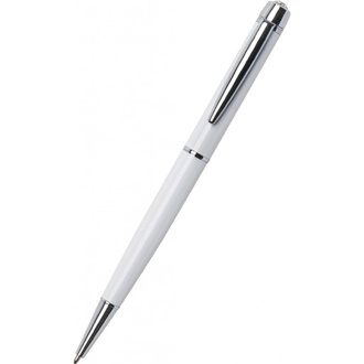 Papírenské zboží - Kuličkové pero s bílými krystaly "Lily Pen-MADE WITH SWAROVSKI ELEMENTS", bílá, 13 cm,