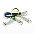 Papírenské zboží - USB kábel (2.0), USB A M - microUSB M, 0.2m, svetlo zelená, Logo, blister, kľúčenka