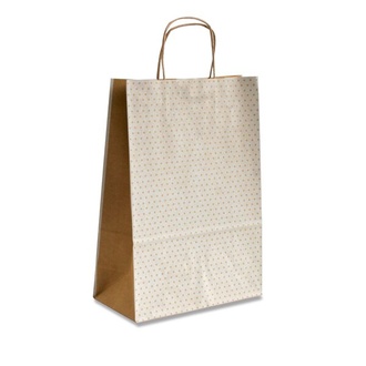 Papírenské zboží - Dárková taška Natura Pois bílá, 160 X 80 X 210 MM, VELIKOST S