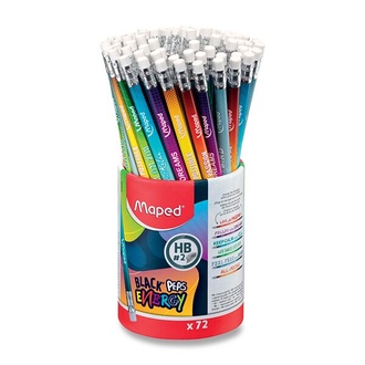 Papírenské zboží - Grafitová tužka Maped Black'Peps Energy tvrdost HB, stojánek 72 ks