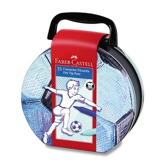 Papírenské zboží - Fixy Faber-Castell 155538 Connector, kufřík Fotbal 33 ks