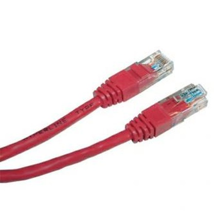 Papírenské zboží - UTP patchcord, Cat.5e, RJ45 M-3m, nestíněný, červený, economy