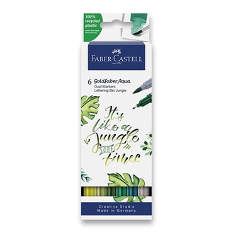 Papírenské zboží - Popisovač Faber-Castell Goldfaber Aqua Dual Marker Lettering Jungle sada, 6 barev