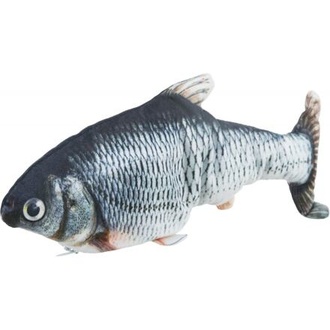 Papírenské zboží - Ryba jako živá, mrskající se, s catnipem, látka, 30cm