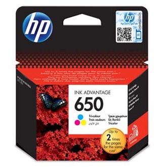 Papírenské zboží - HP originální ink CZ102AE, HP 650, color, 200str., HP Deskjet Ink Advantage 2515 AiO, 351