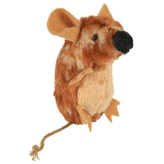 Papírenské zboží - Stojící pískací plyšová myš s catnipem 8cm TRIXIE