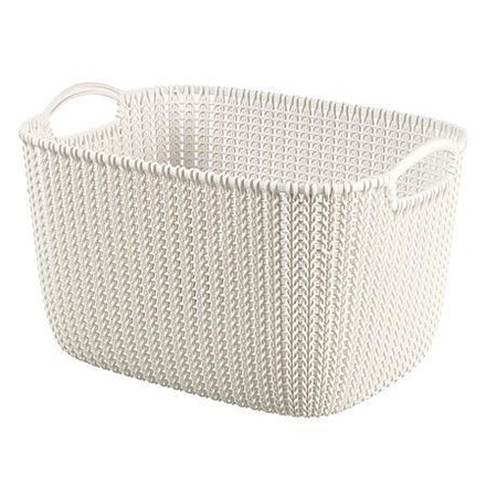 Papírenské zboží - Pletený košík Knit, krémová, velikost L, plast, CURVER