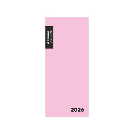 Papírenské zboží - Diář PVC měsíční 2026 PASTELINI růžová