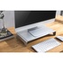 Papírenské zboží - Podstavec pod monitor, minimalistický, strieborný, hliník, 10 kg nosnosť, Powerton, ergo, apple styl
