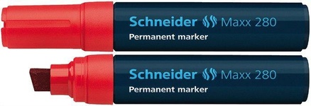 Papírenské zboží - Permanentní popisovač "Maxx 280", červená, 4-12mm, klínový hrot, SCHNEIDER