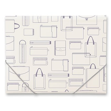 Papírenské zboží - Tříchlopňové desky s gumou Foldermate Vintage A4 - šedá