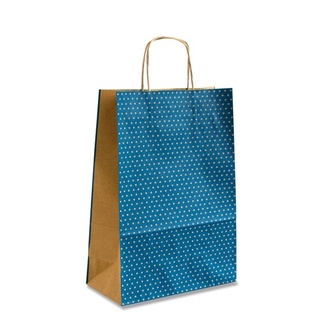 Papírenské zboží - Dárková taška Natura Pois modrá, 160 X 80 X 210 MM, VELIKOST S