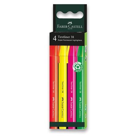 Papírenské zboží - Zvýrazňovač Faber-Castell Textliner 38 sada 4 ks