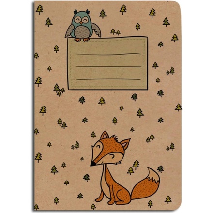 Papírenské zboží - Sešit linkovaný - A5 - kraft - Liška