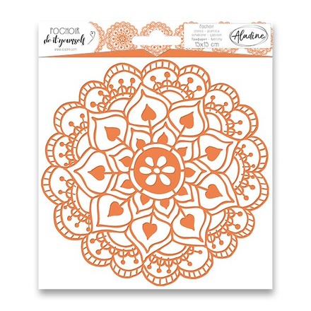 Papírenské zboží - Plastová šablona AladinE - Mandala 15 x 15 cm