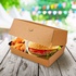Papírenské zboží - Box na hamburger PLUS, 19,5 x 13,5 x 10 cm, hnedý, nepremastiteľný [50 ks]